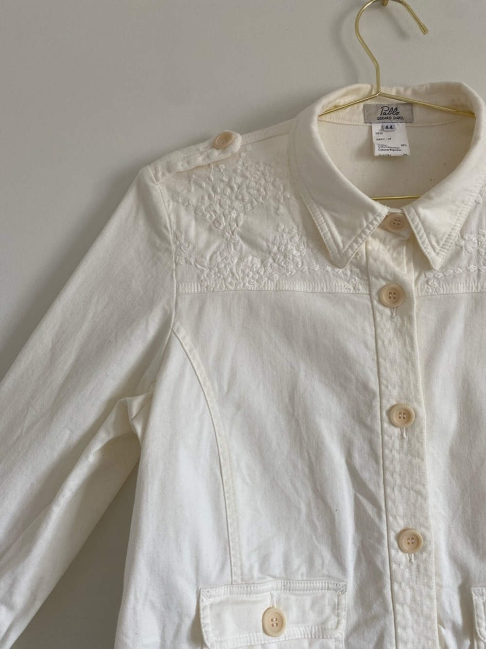 Gérard Darel Embroidered Utility Jacket | Cotton Twill | Size 44 - Picture 4 of 9